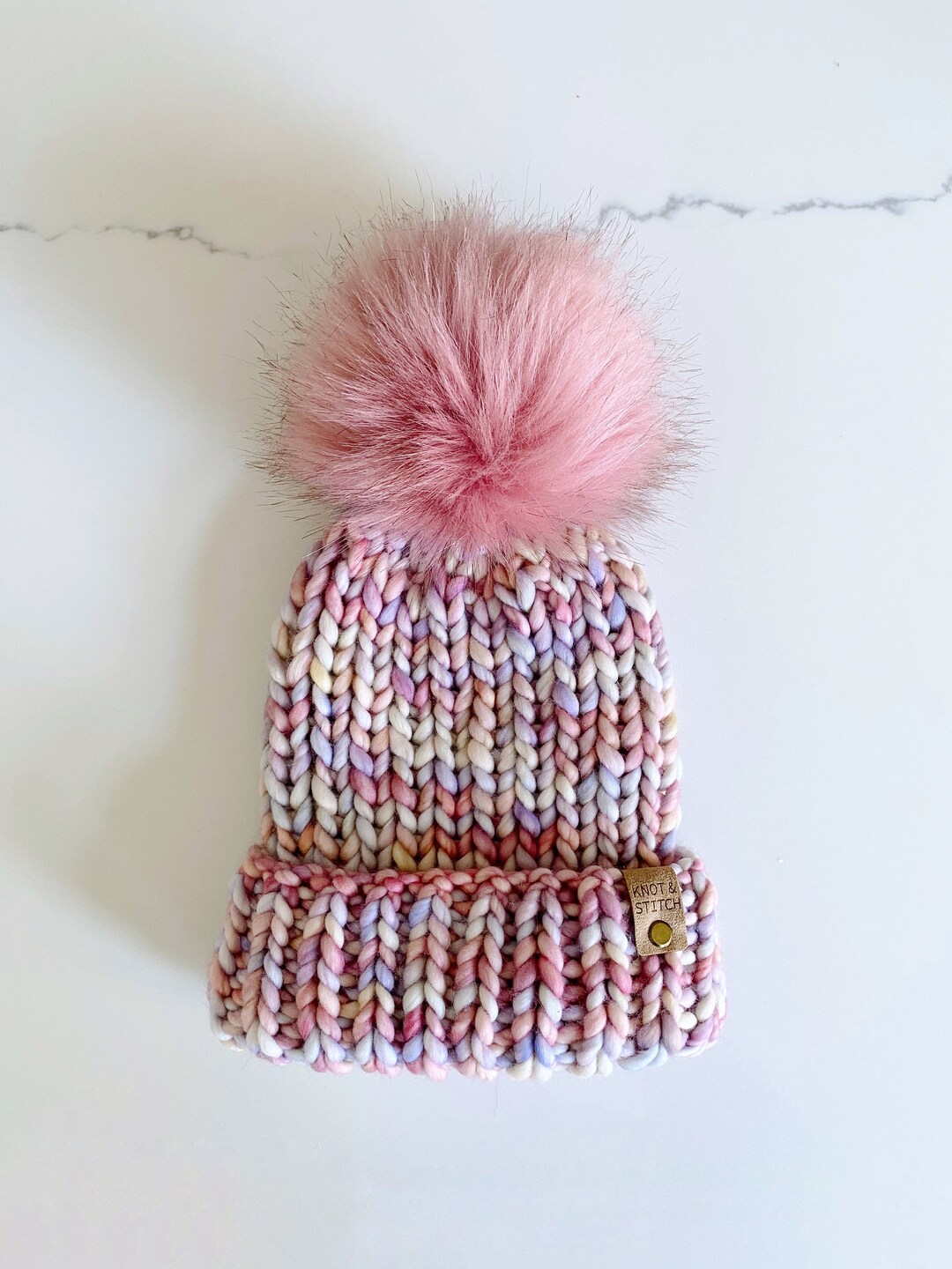Luxury Knit Beanie | the Dawson Beanie | Faux Fur Pom Pom  display picture 3