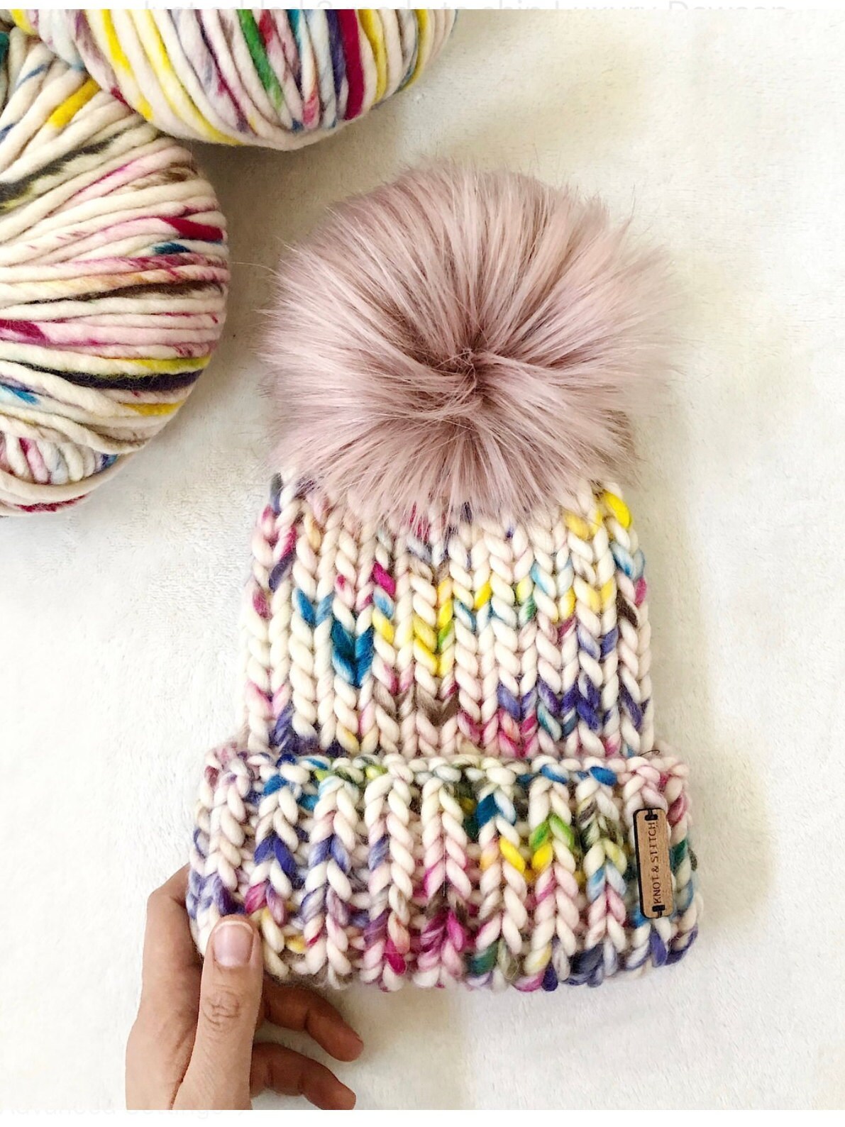 Luxury Knit Beanie The Dawson Beanie Faux Fur Pom Pom 100