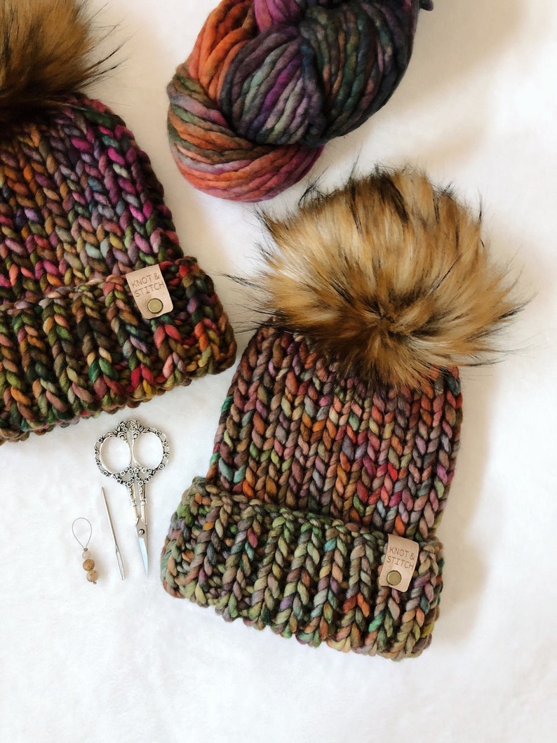 Luxury Knit Beanie the Dawson Beanie Faux Fur Pom OOAK Etsy