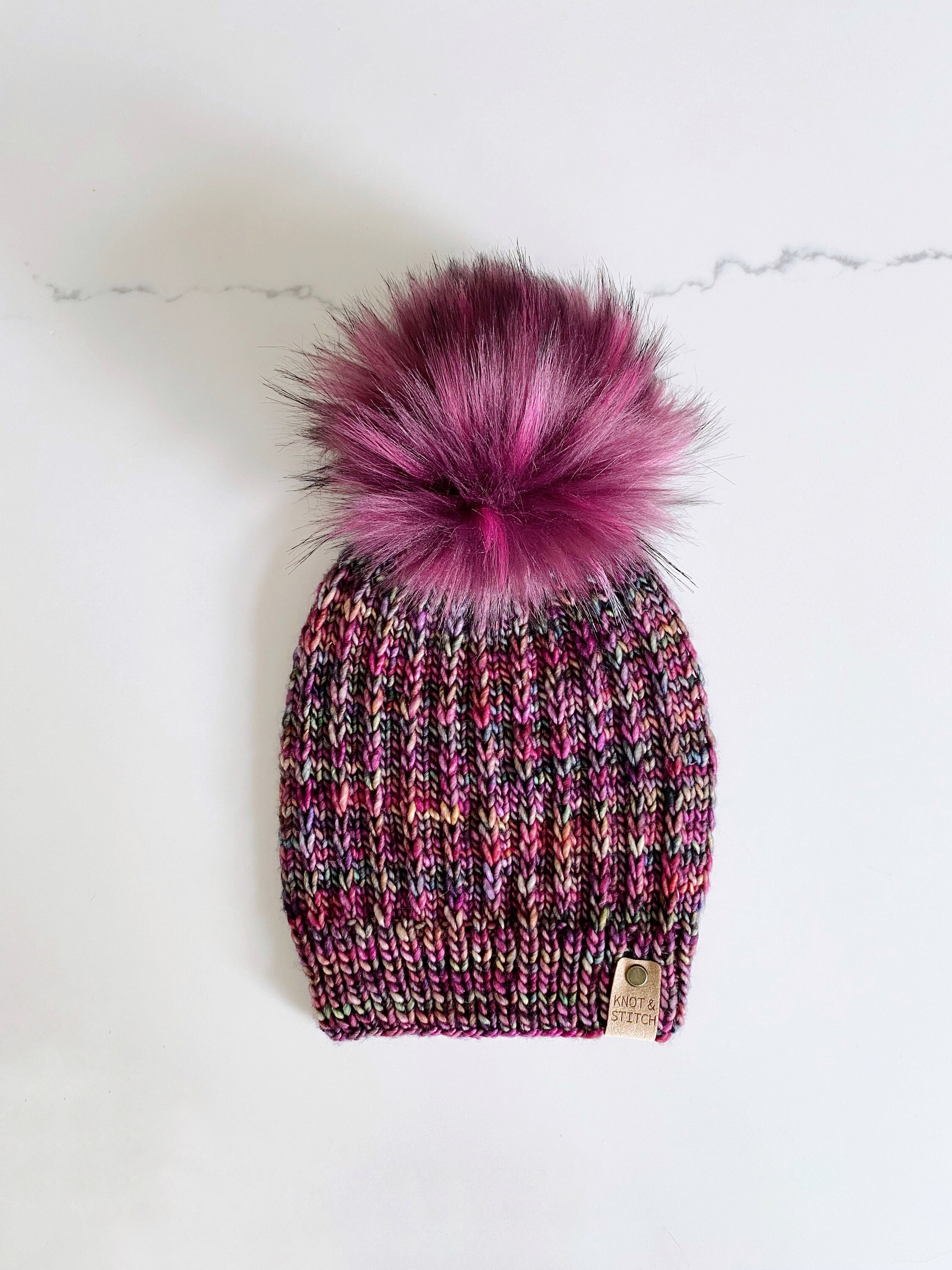 Luxury Knit Beanie | the Aspen Beanie | Faux Fur Pom Pom  display picture 2