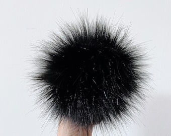 Midnight | Faux Fur Pom Pom | Ready to Ship