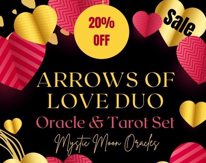 SALE - Arrows of Love Oracle & Tarot Deck Duo 20% off Deal - FREE Quick Shipping - Valentine's Day, Romance, Love Tarot, Cupid