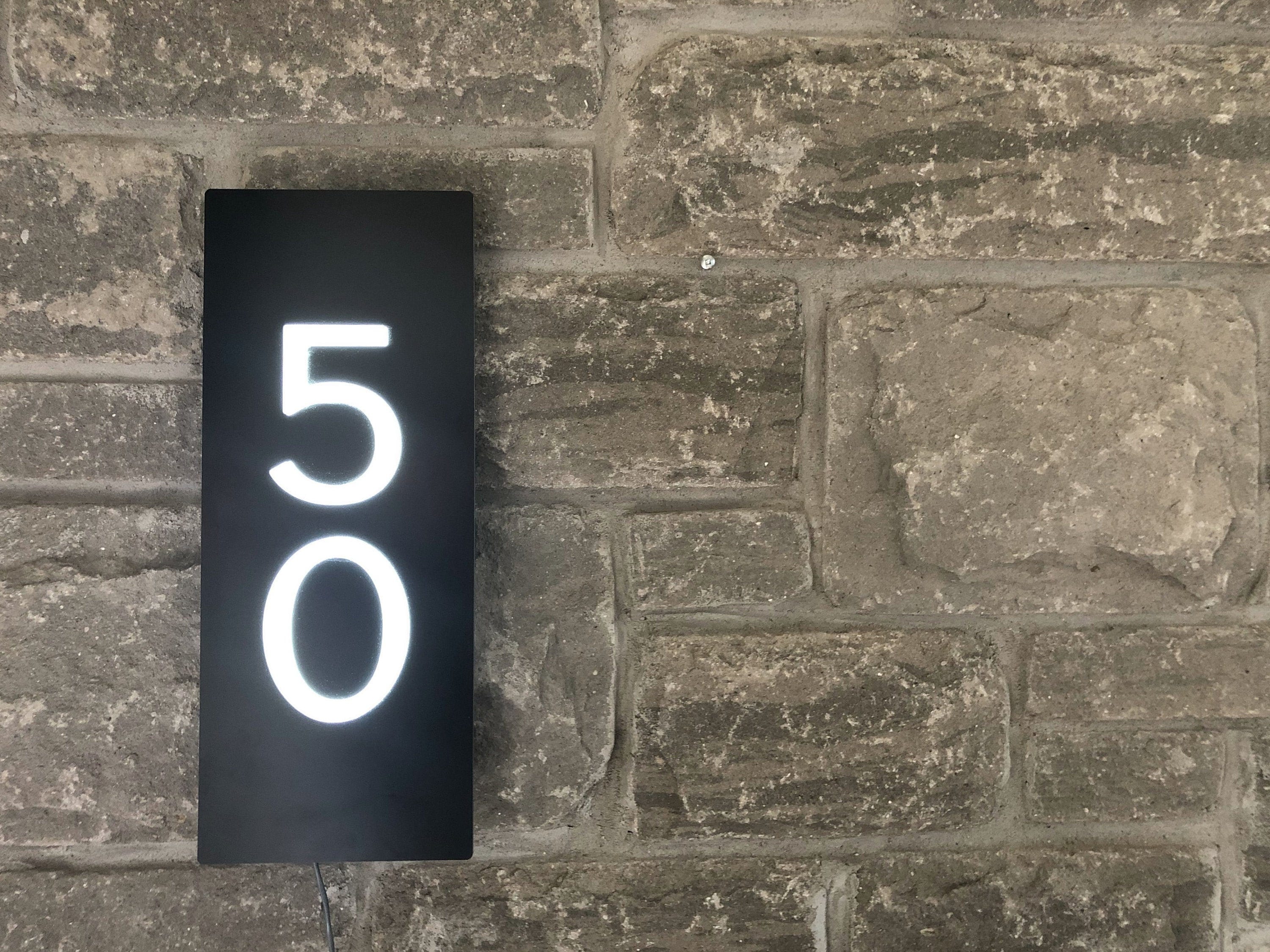 Illuminated Custom Vertical LED Address Sign Plaque With Etsy