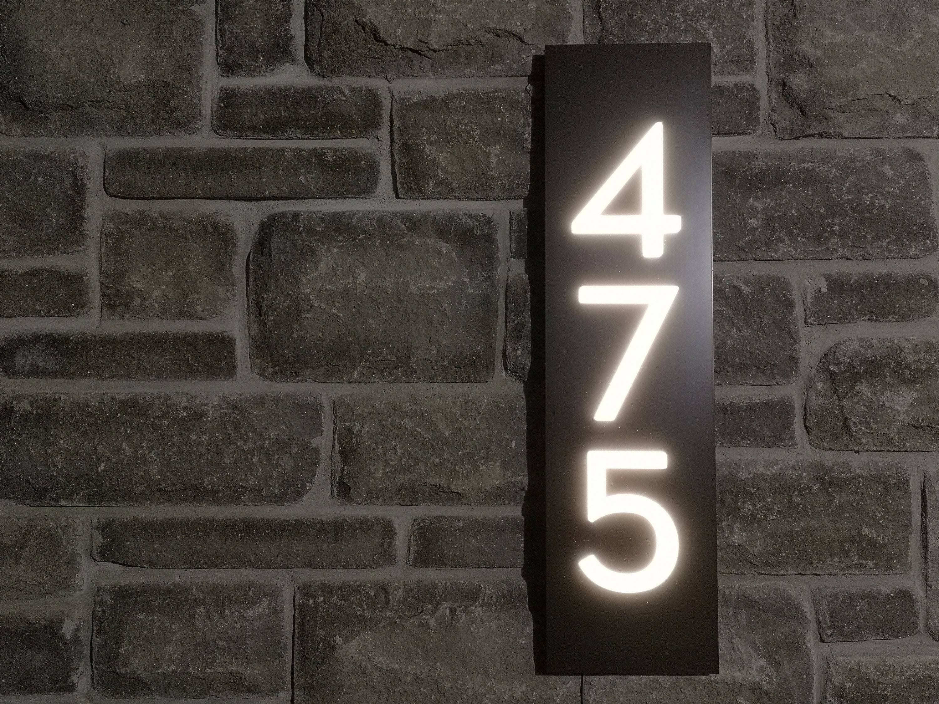 Bespoke LED House Number Sign Solid Aluminum Dark Bronze Etsy Canada