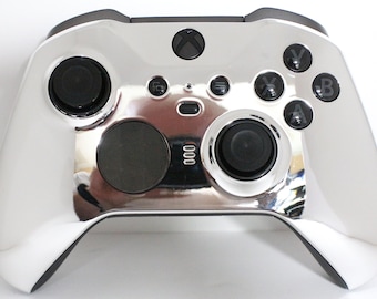 Microsoft Elite Series 2 Bluetooth Modded Controller Chrome Silver with 7 Watts Rapid Fire mod & Red LED&#39;s