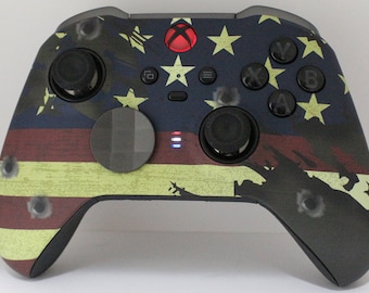 Microsoft Elite Series 2 Bluetooth Modded Controller American Flag with 7 Watts Rapid Fire mod & Red, White and Blue LED&#39;s