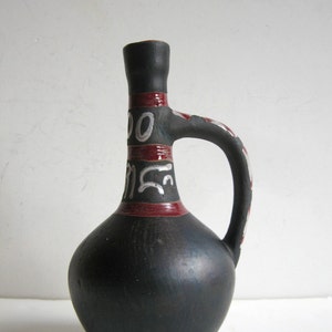vintage hand made ceramic pitcher, carafe