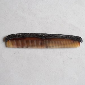 antique sterling silver filigree hair comb edge cover case