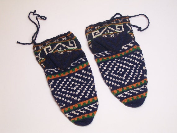 antique wool socks, hand knitting, folk art greece - image 2