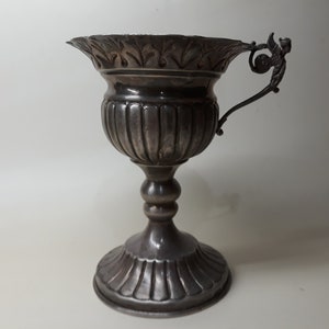 antique 1800&#39;s sterling silver portable candle holder hand made in Greece