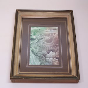 vintage original painting, abstract art, signed and framed