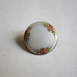 antique sterling silver guilloche enamel brooch