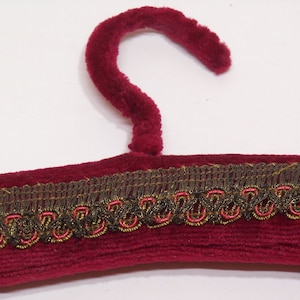 vintage red velvet coat hanger