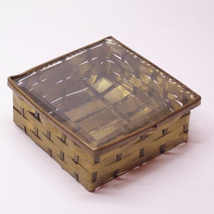 antique gilded braided brass jewelry box / vitrine, show case with beveled glass lid