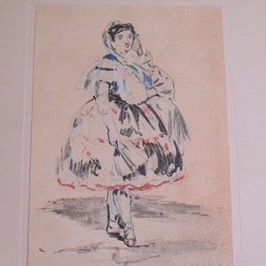 vintage original gravure chromolithograph, engraving - Lola de Valence by Edouard Manet