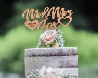 Cake Topper - Personalised Oak veneer with engraving - wording of choice