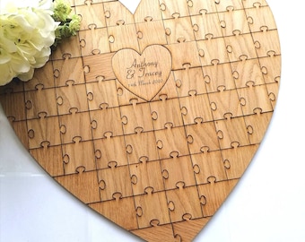 Personalised Laser Cut Interlocking Puzzle Heart Autism Aware Ply Wood Craft