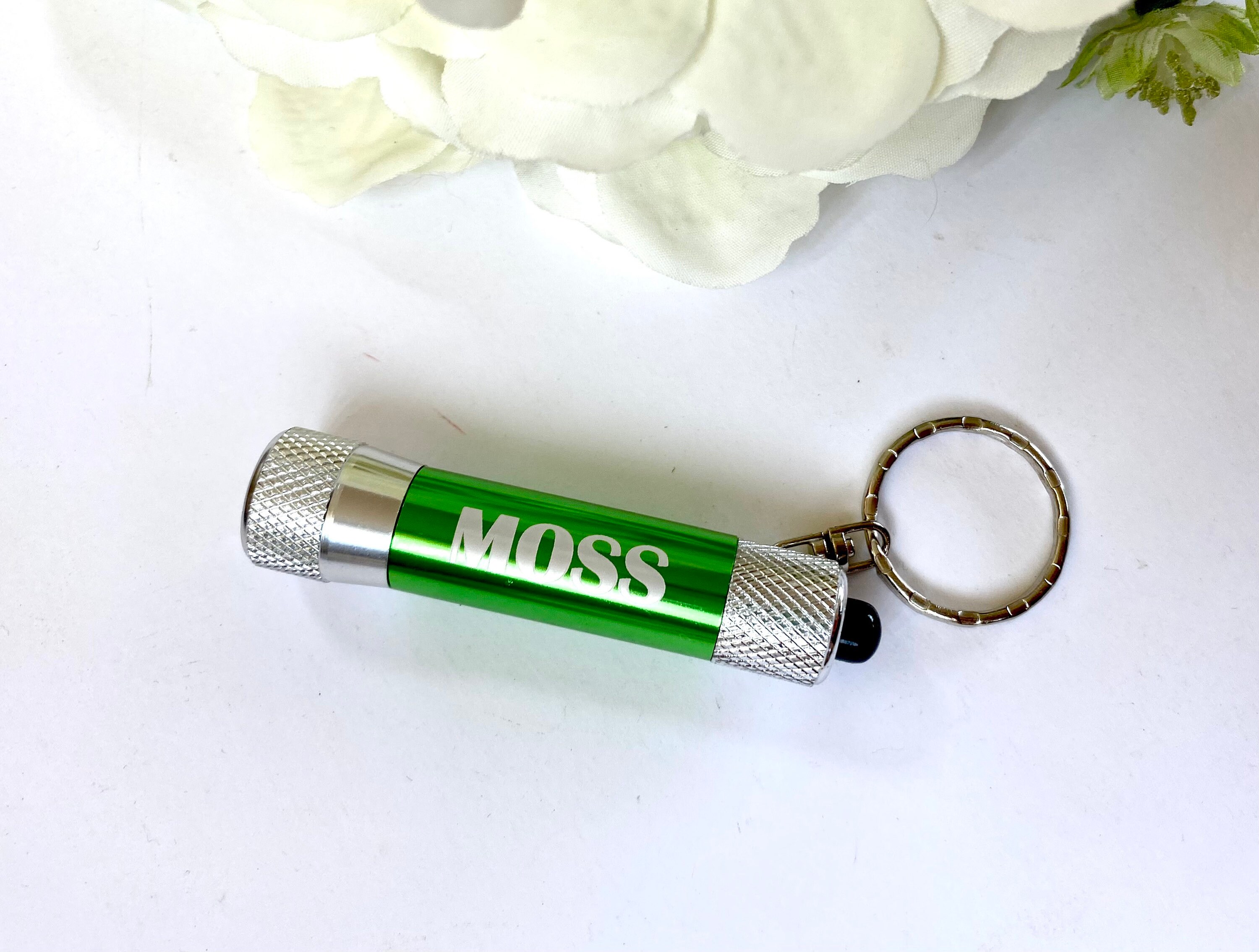 Mini Torch Keyring black or Green Engraved Torch Flash Etsy UK