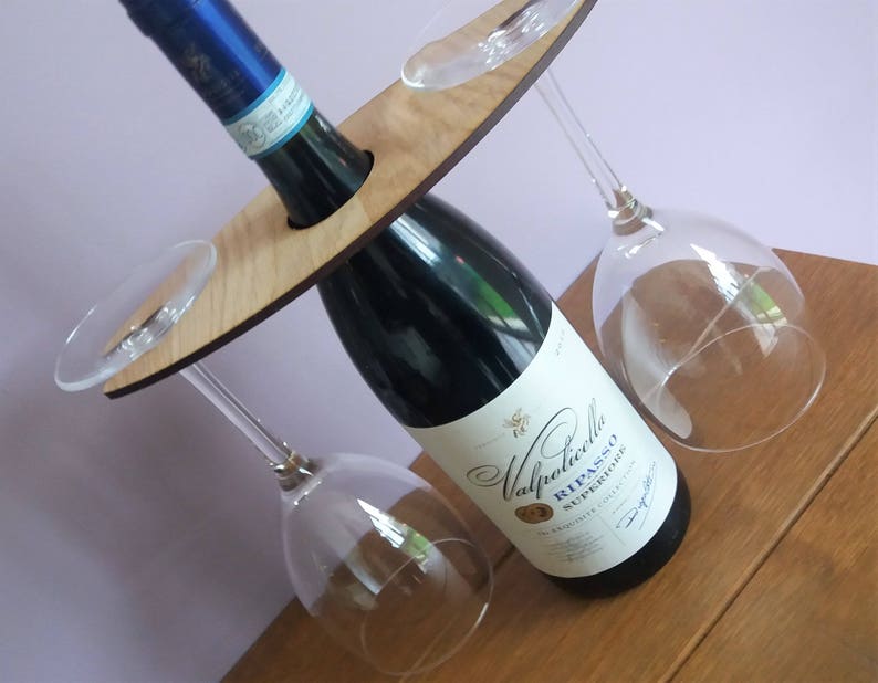Oak Wine Glass Holder WINE BUTLER Stocking Filler Secret Etsy