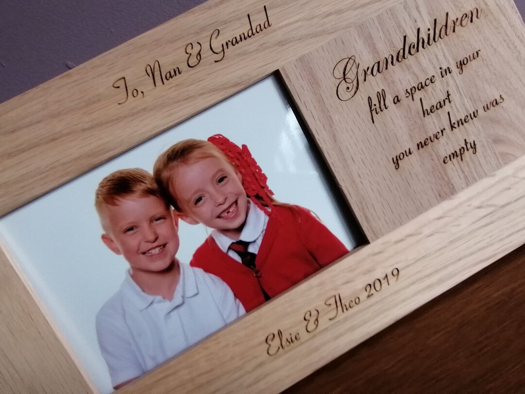 Solid Oak Personalised Photo Frame Oak Photo Frame Wooden Etsy