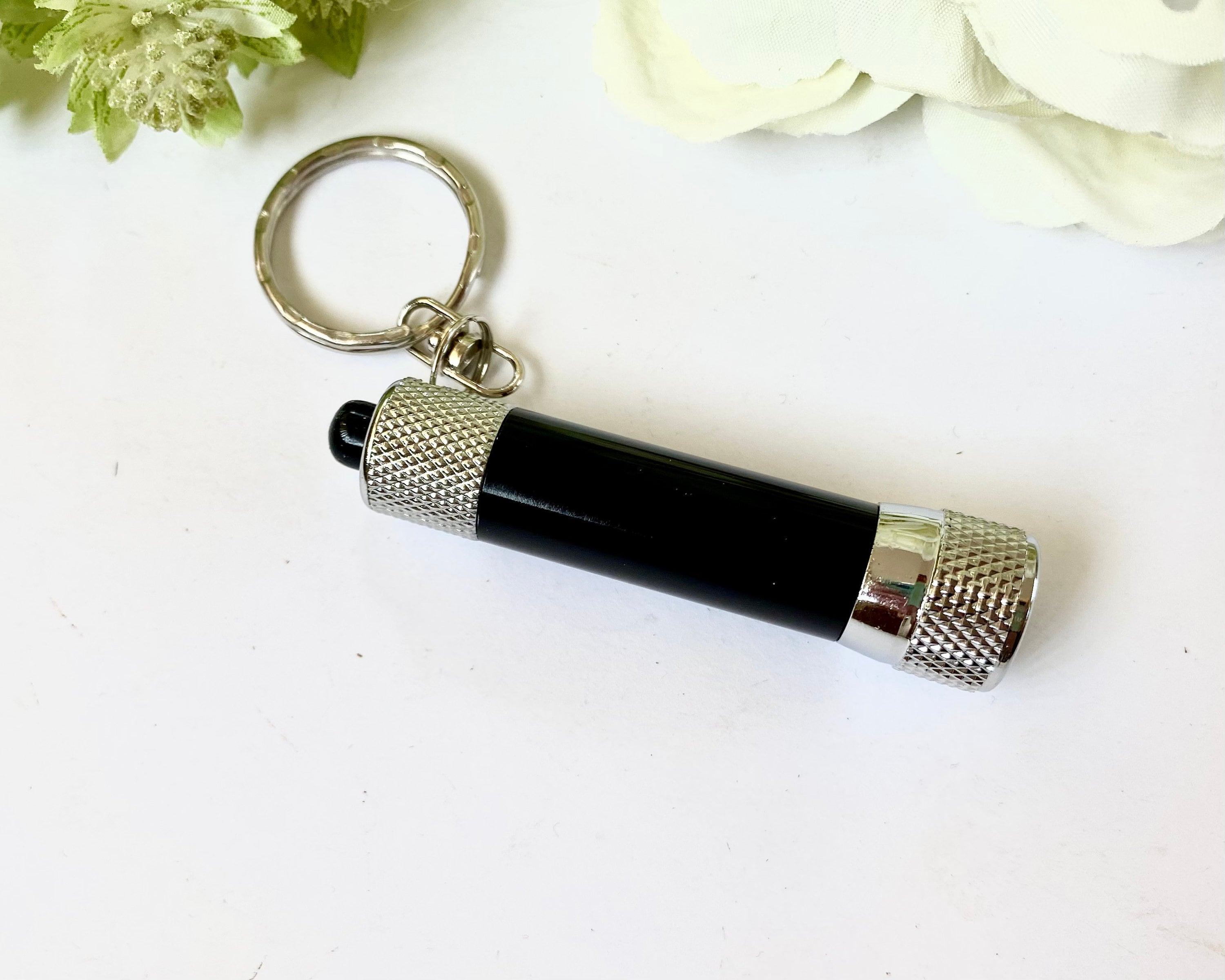 Mini Torch Keyring black or Green Engraved Torch Flash Etsy UK