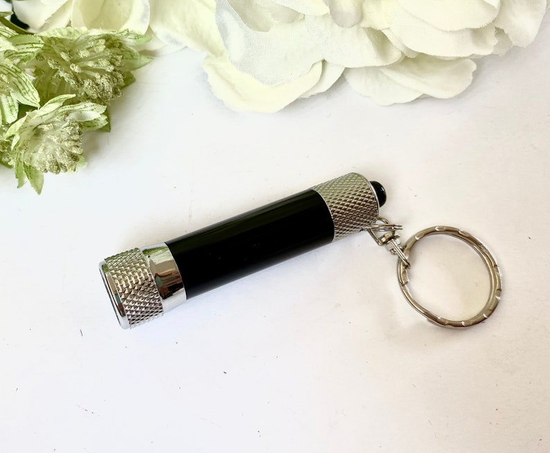 Mini Torch Keyring black or Green Engraved Torch Flash Etsy UK