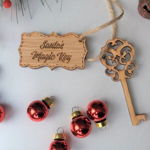 Santa's Magic Key - Personalised Christmas Decoration - Rustic Christmas Decoration