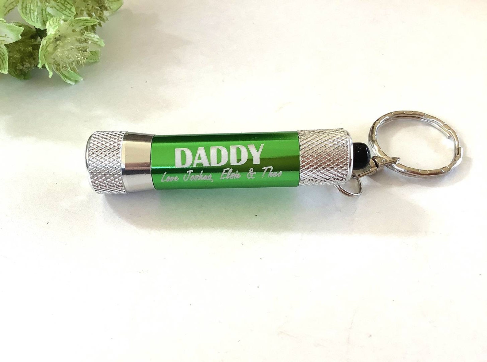 Mini Torch Keyring black or Green Engraved Torch Flash Etsy UK