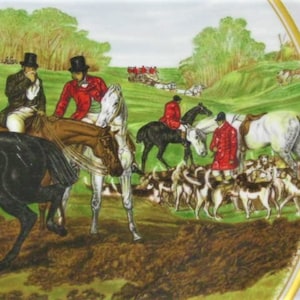 Horse and Hunting Hound Plate Artist signed J.F. Herring  Made in England