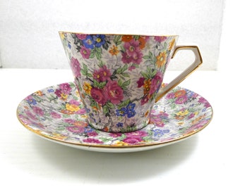 Chintz Nelson Ware  Marina PatternCup and Saucer  Made in England