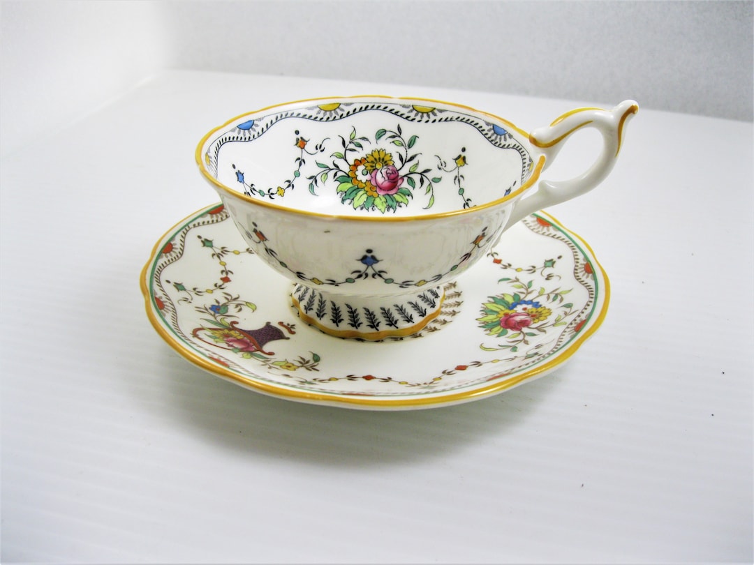 英国COALPORT　C&S Coalport plate, cobalt blue, birds and flowers patt.759