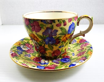 Royal Winton Grimswade Pansy Chintz Cup and Saucer  Made in England