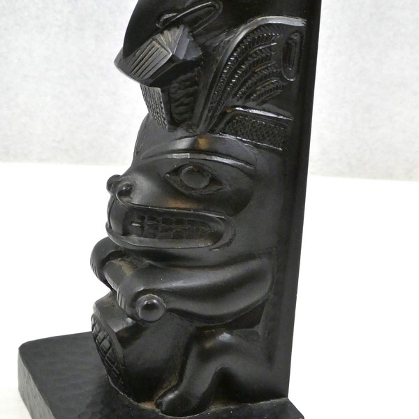 Totem Pole Haida Art Boma Art Argillite Reproduction Animal Depiction Pacific North West Totemic Carving Made in CAnada