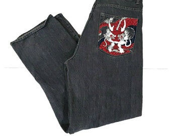 jeans with dragon design
