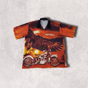 Vintage short sleeve  Harley Davidson button down size xl