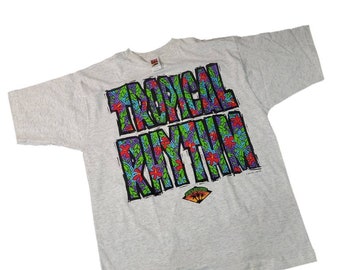 Vintage tropical rhythm tshirt size xl