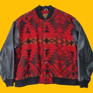 Vintage woolrich aztec letterman jacket size xl