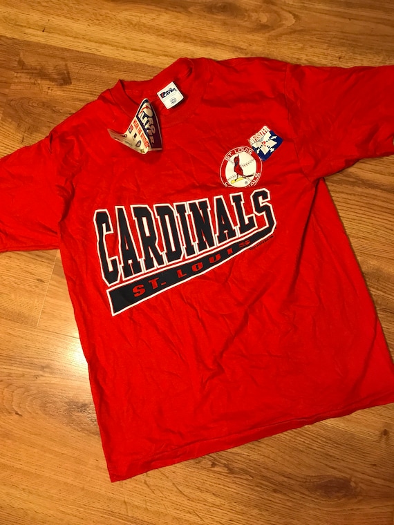 St Louis Cardinals Mens T-shirt XL Short Sleeve Embroidered Graphic Red  Vintage