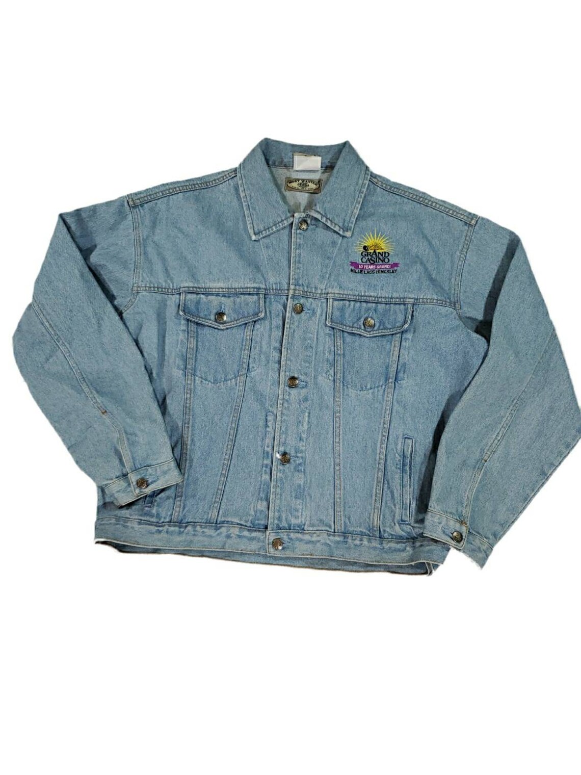 Vintage wheel of fortune denim jacket size xl Etsy