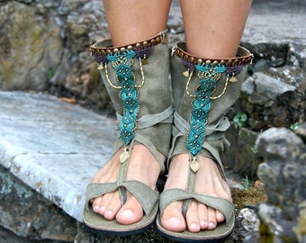 Ethnic tribal macrame sandals