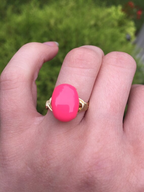 Pear Prong Ring Stacking Ring Tear Drop Gemstone Girly Gift Fuchsia Pink Chalcedony Ring Hot Pink Gemstone Ring Holiday Gift For Her Jewelry Rings Bgc Sedahotels Com