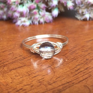 Faceted Quartz Ring: Small Stone, Delicate Everyday Jewelry