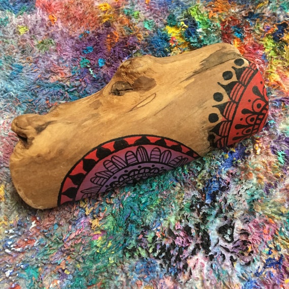Mandala Art Handpainted Wooden Magnet