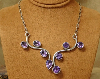 Vintage Amethyst Sterling Silver Necklace