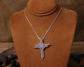Vintage Sterling Silver Cross Necklace