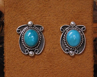 Southwestern Turquoise Sterling Silver Earrings