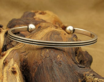 Simple Vintage Sterling Silver Cuff Bracelet From Mexico