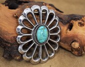 Navajo Sterling Silver Concho Belt Buckle