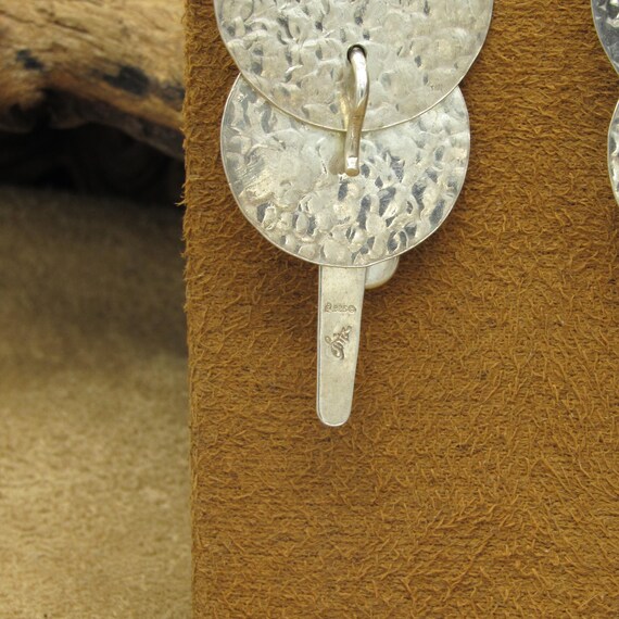 Sterling Silver Textured Dangle Wire Carolyn Poll… - image 6