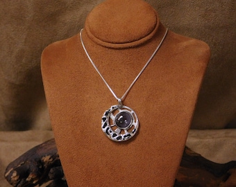 Vintage Sterling Silver Purple Stone Necklace